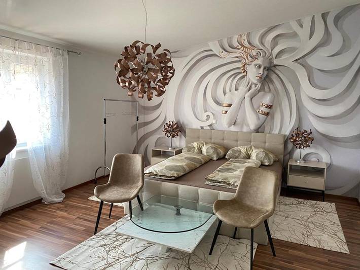 Ferienwohnung für 7 Personen, mit Sauna und Ausblick sowie Garten, mit Haustier