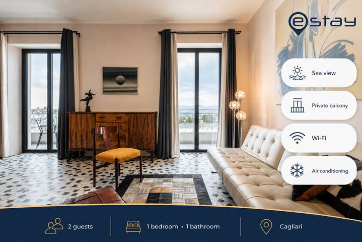 Ferienwohnung für 4 Personen, mit Meerblick und Balkon/Terrasse sowie Balkon in Cagliari