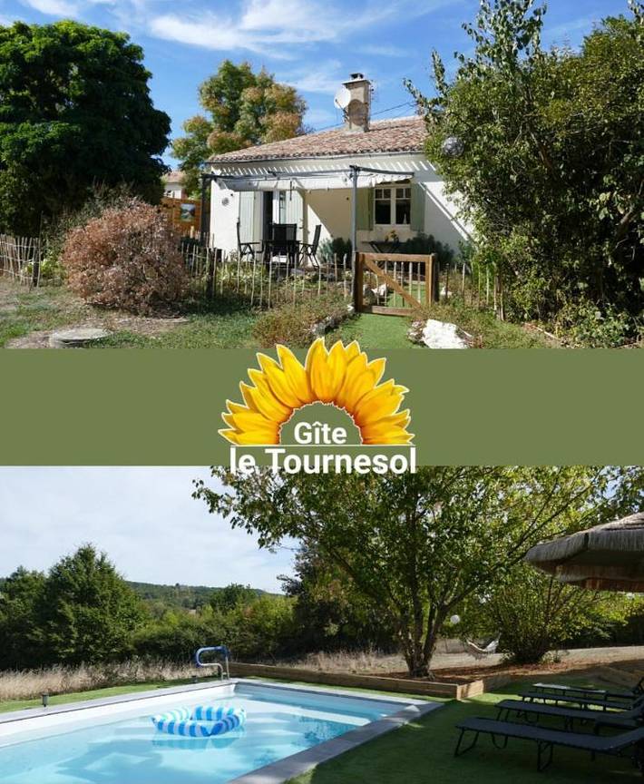 Location de vacances pour 4 personnes, avec Terrasse et Jardin ainsi que Piscine et Vue à Loubès-Bernac