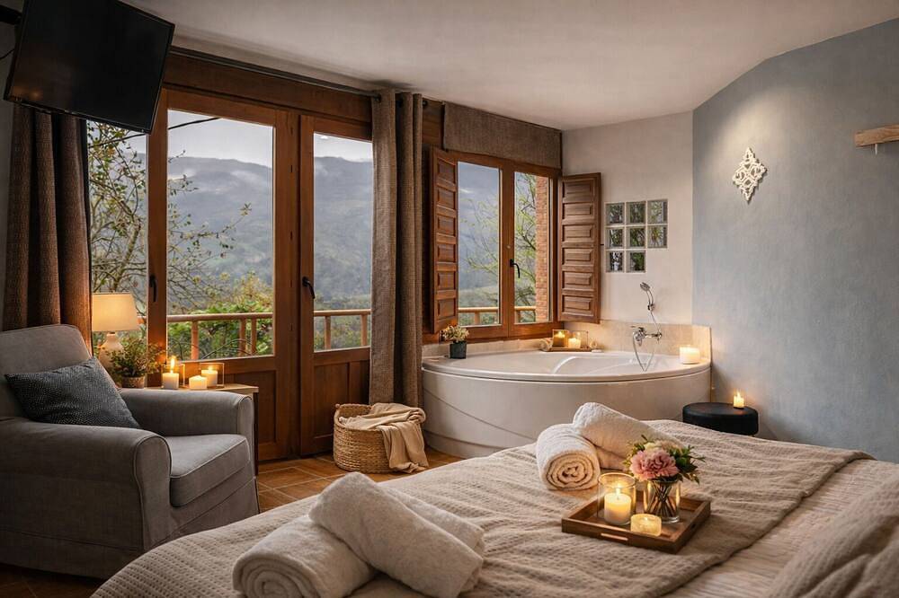 Lugar mágico, ideal parejas: jacuzzi, montañas, barbacoa y chimenea in Proaza, Cordillera Cantábrica