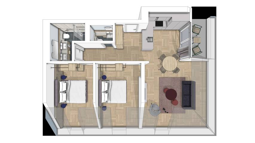 Apartahotel para 6 personas, con balcón en Suiza