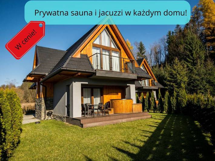 Dom dla 6 osób, z Balkon i Jacuzzi oraz Taras i Ogród w Witów