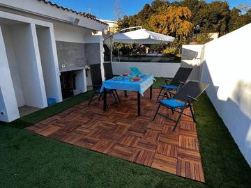 Location de vacances pour 4 personnes, avec jardin dans Portixeddu