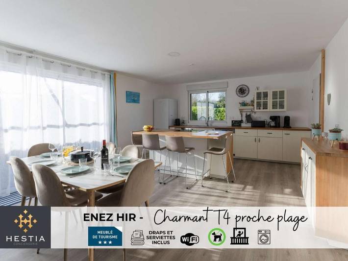 Gîte pour 6 personnes, avec jardin et terrasse dans Plage de Tréompan