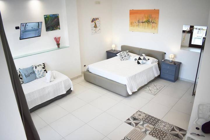 Alojamiento y desayuno para 4 personas, con terraza y vistas en Sorrento