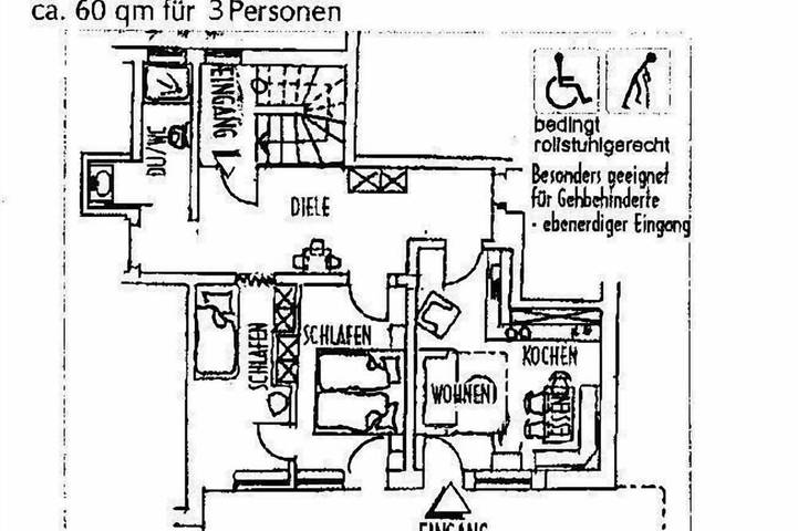 Ferienwohnung für 3 Personen, mit Garten und Balkon - 1