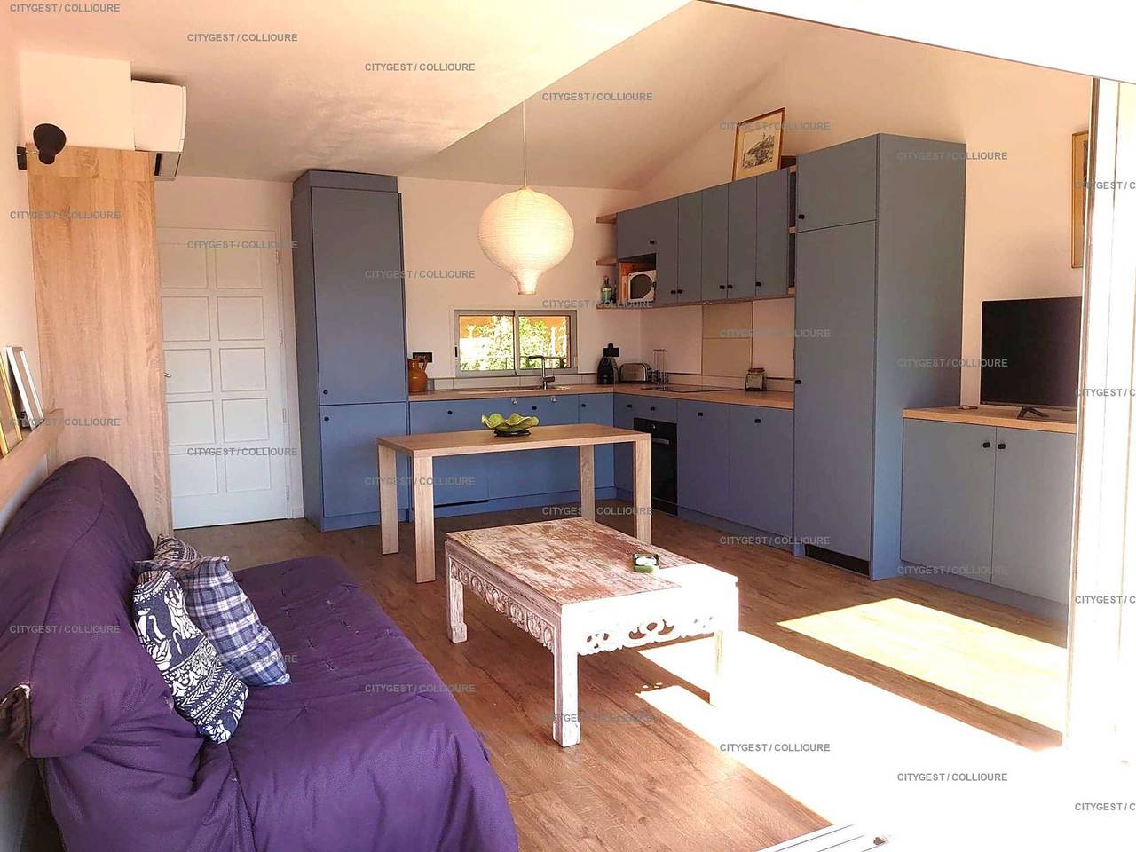 Ganze Wohnung, F2 Wohnung mit Terrasse, Klimaanlage und Parkplatz in Collioure in La Côte Vermeille, Collioure