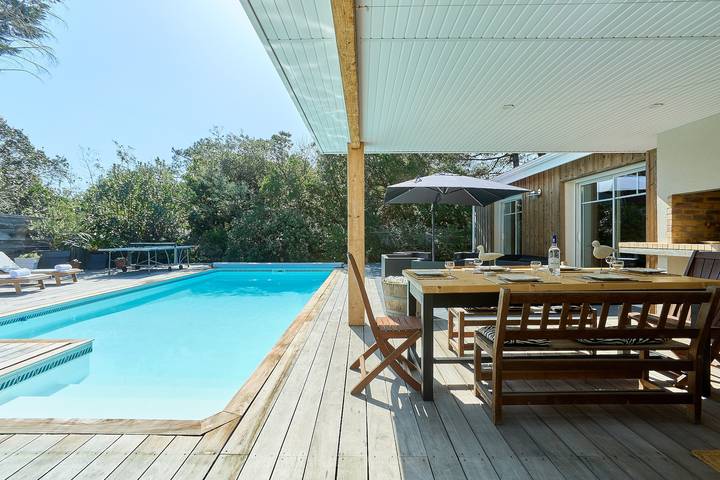Ferienhaus für 6 Personen, mit Balkon und Terrasse sowie Garten und Pool in Cap Ferret
