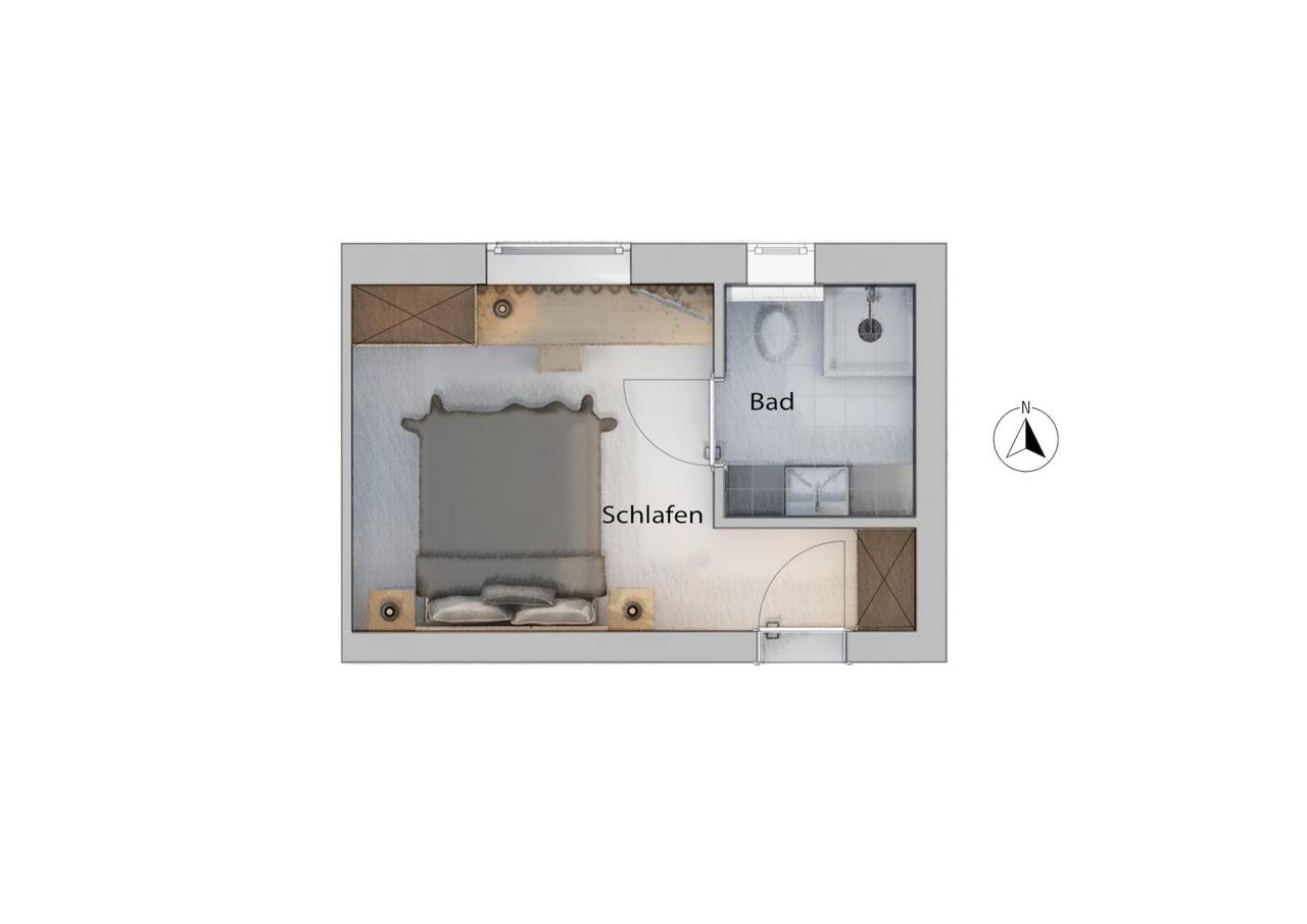 Ganze Ferienwohnung, Doppelzimmer ohne Balkon, Shortstay in Obergurgl, Ötztaler Alpen