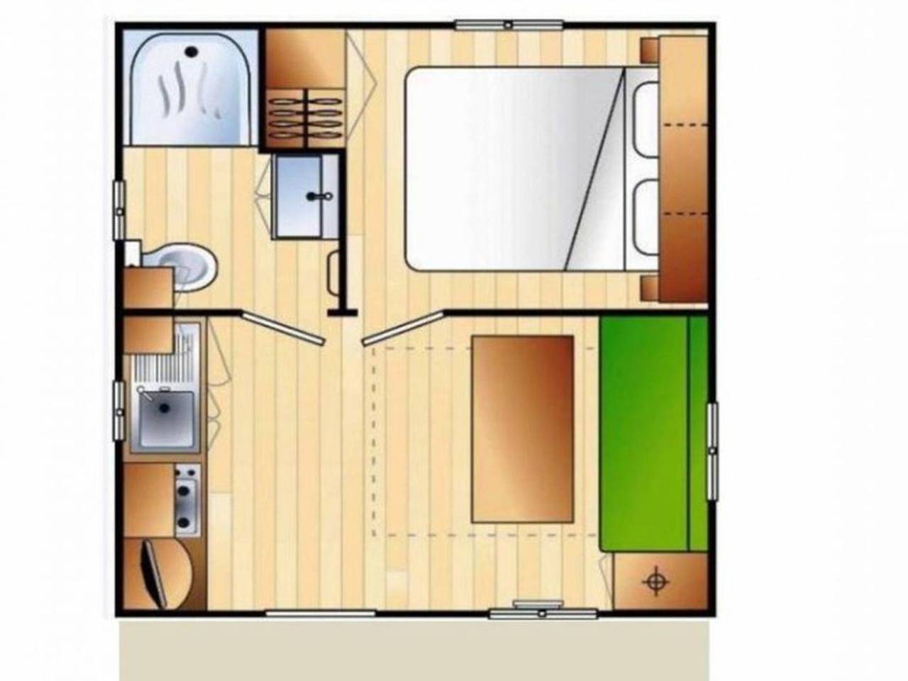 Gemütliches Mobilheim für 2 mit Terrasse in Isle-et-Bardais, Montluçon und Umgebung
