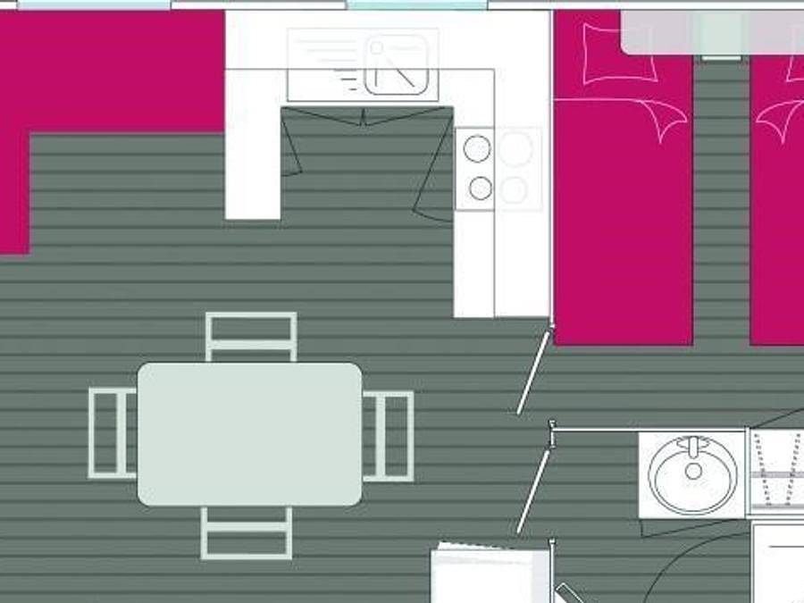Camping Paradis l'Ile de Kernodet - Mobile home 4 persons - Mh Confort Presqu'ile 2ch 4 pers in Saint-Molf, Côte d'Amour