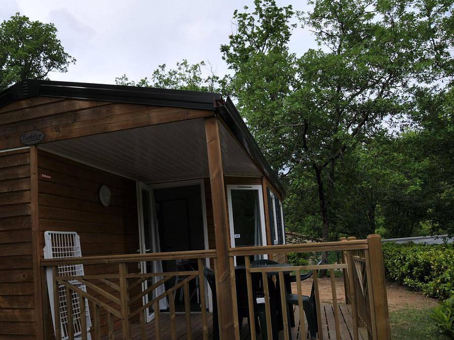 Camping Domaine Des Blachas - Mobilheim 4 personen - 4 Personen mit Terrasse + Klimaanlage + Tv - 31m² in Salavas, Gorges de l’Ardèche