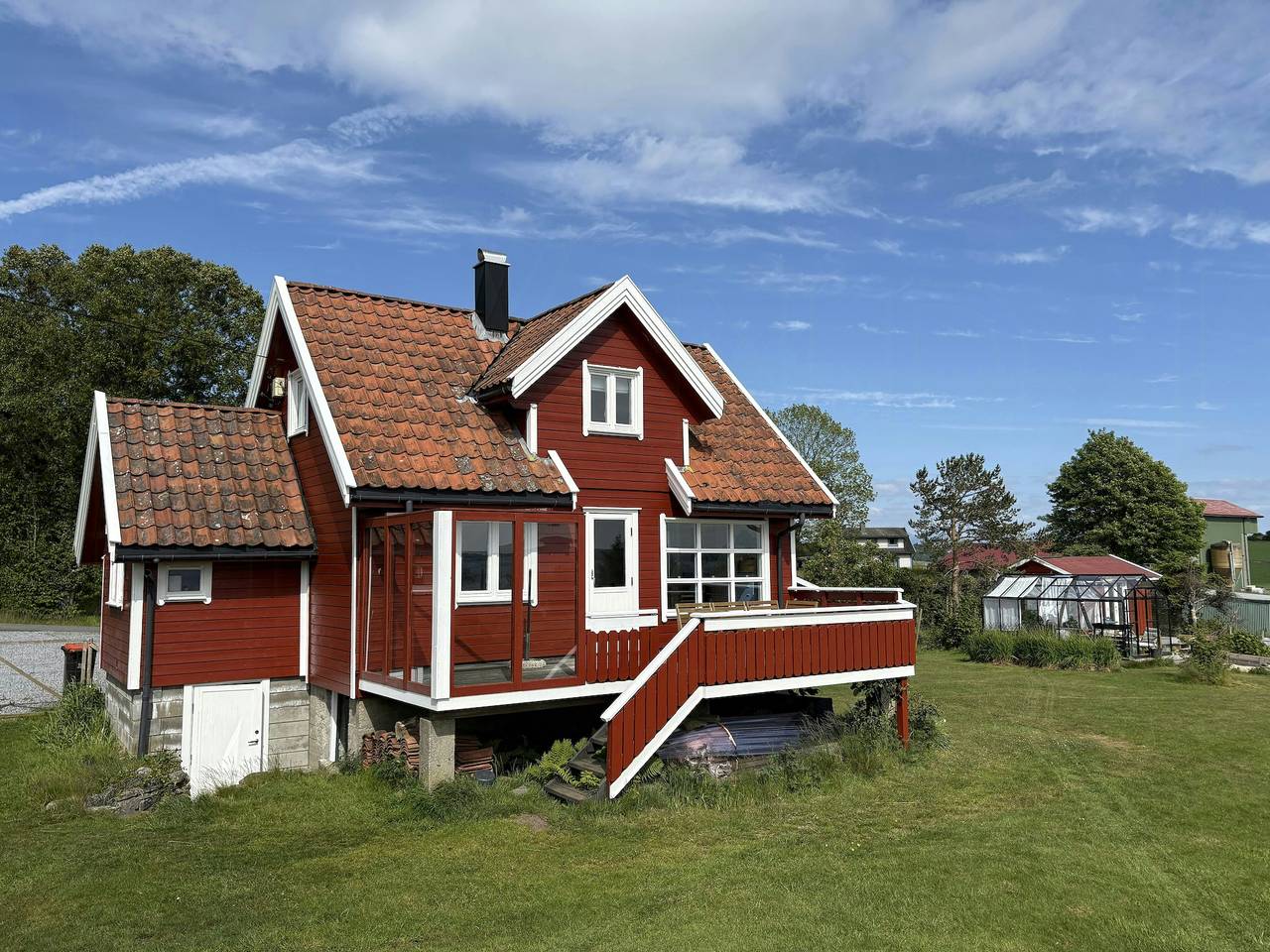 Romantisk landsted med fjordutsikt på Åmøy in Rennesøy 