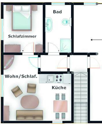 Ganze Ferienwohnung, Haus Dreyer - 2-Raum Fewo 409/101 in Büsumer Deichhausen, Dithmarschen