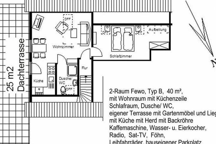 Ferienwohnung für 2 Personen, mit Garten - 1