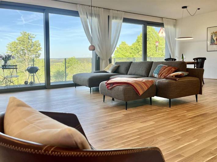 Ferienwohnung für 4 Personen, mit Ausblick und Garten
