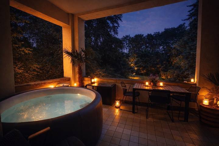 Bauernhof für 6 Personen, mit Whirlpool und Garten in 