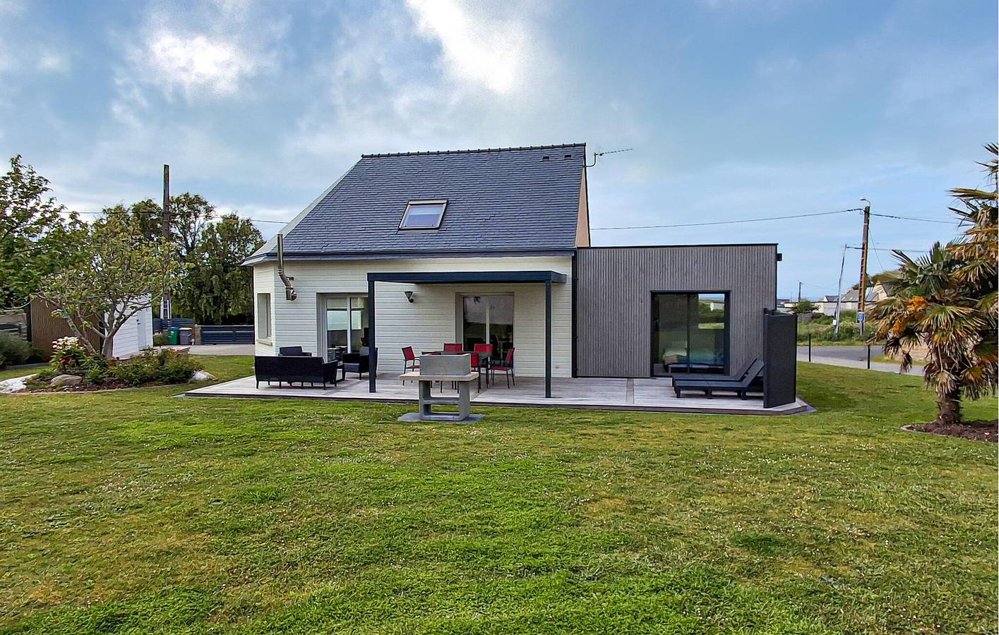 Appartement mit Meerblick, Parkplatz und Garten in Ploudalmézeau, Brest und Umgebung