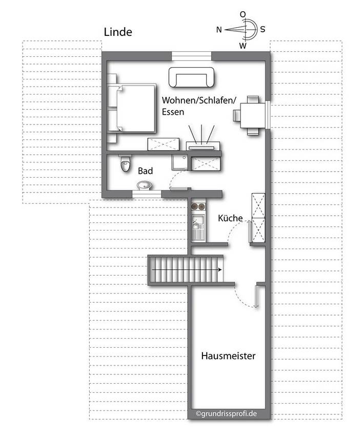 Ganze Ferienwohnung, Haus Antje - 1-Raum-Fewo Linde in Büsum, Kreis Dithmarschen