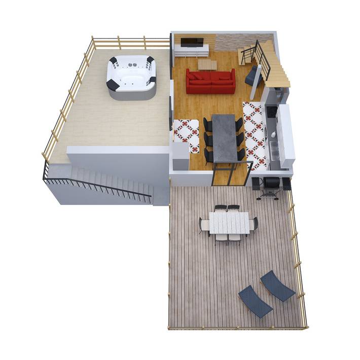 Chalet pour 6 personnes, avec jacuzzi et jardin, adapté aux familles dans Bauges - 2