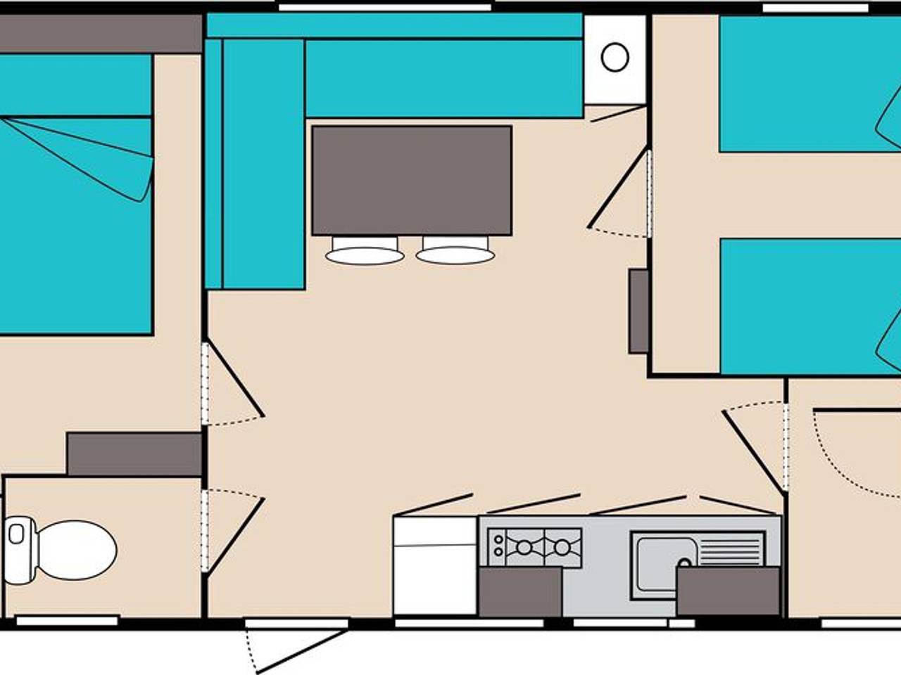 Mobil-home confortable avec terrasse pour 4 personnes à Vorey in Vorey, Haute-Loire
