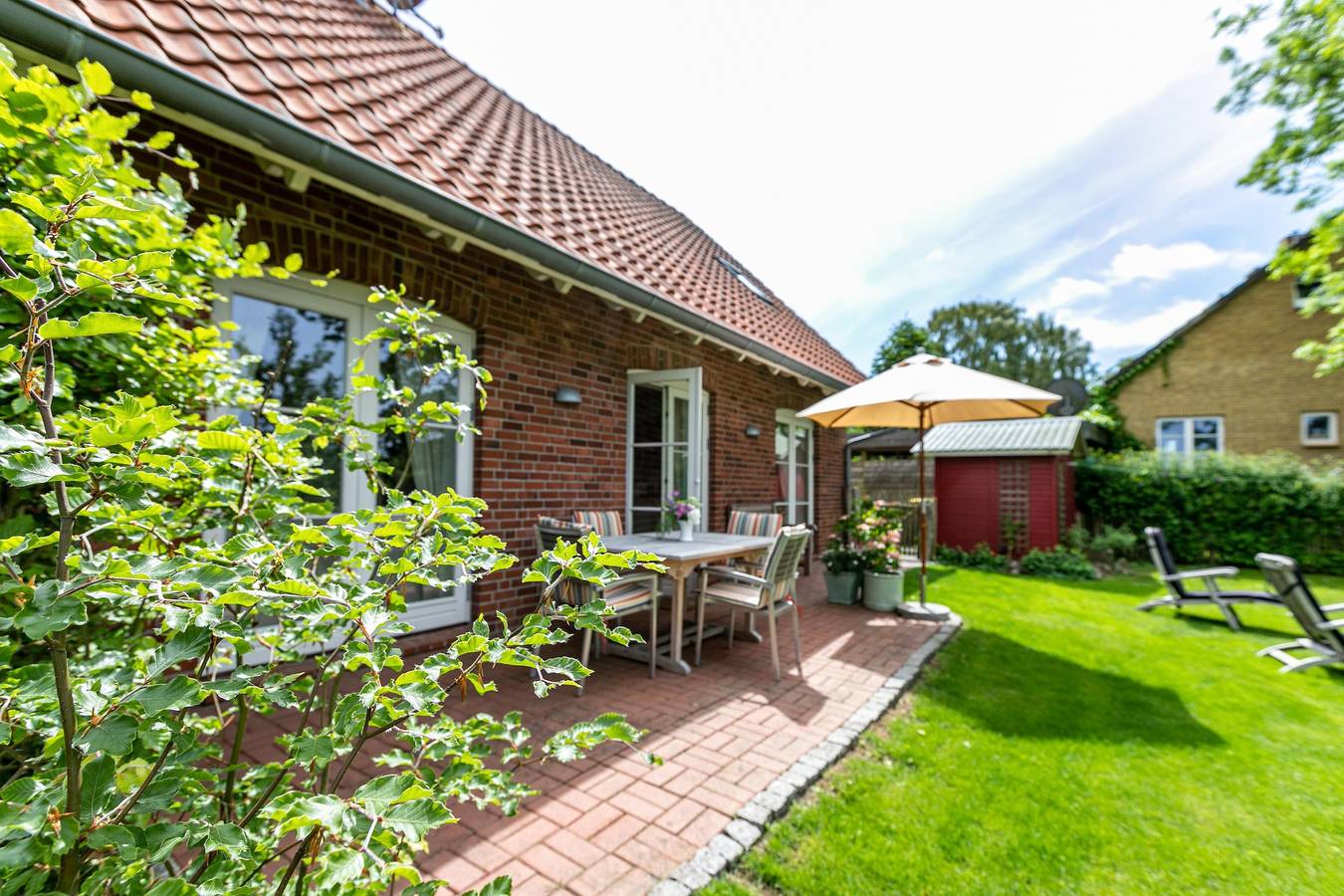 Ferienhaus 'Landhaus Högelia Flensbúrger Förde' mit privater Terrasse, privatem Garten und Wlan in Quern, Steinbergkirche