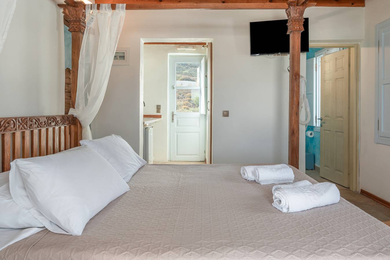 Chambre 'Double Vue sur Mer No 2' avec Vue sur Mer, Wi-Fi et Climatisation in Skala (Patmos), Dodécanèse