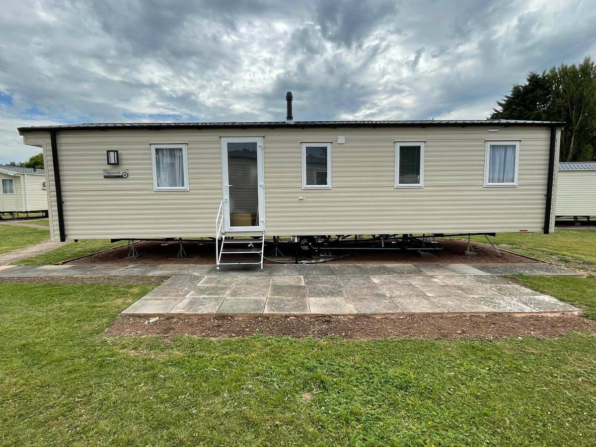 Tidal caravan in Minehead, Somerset
