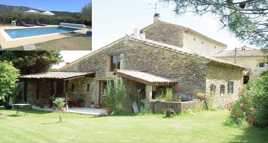 Gîte pour 6 personnes, avec terrasse ainsi que piscine et jardin, animaux acceptés