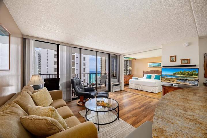 Ferienwohnung für 4 Personen, mit Sauna und Balkon sowie Pool und Ausblick in Honolulu