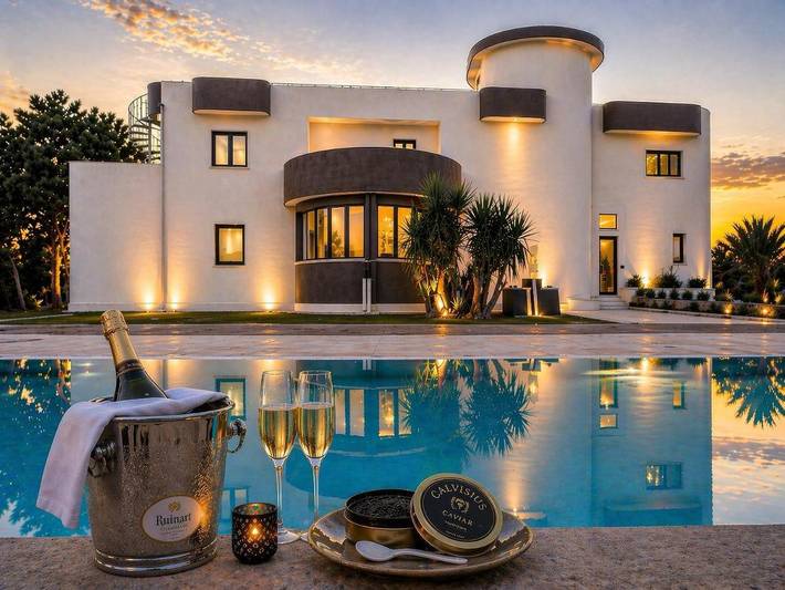 Villa pour 20 personnes, avec Balcon et Jacuzzi ainsi que Terrasse et Jardin à Taranto