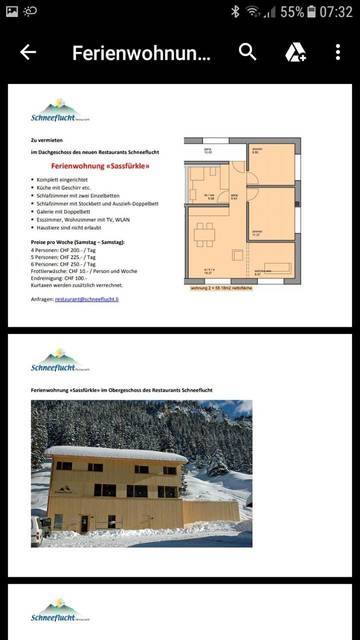 Gîte pour 7 personnes, avec vue au Liechtenstein