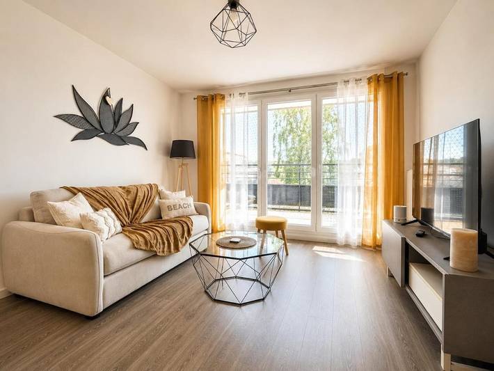 Appartement de vacances pour 4 personnes, avec Balcon ainsi que Terrasse et Vue