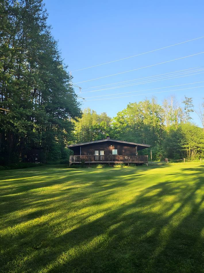 Ferienhaus für 4 Personen, mit Garten und Seeblick in Franken