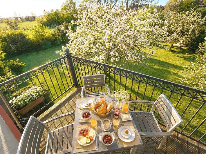 Ferienwohnung für 4 Personen, mit Ausblick und Garten