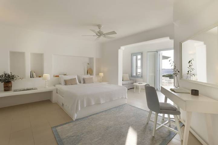 Thea Villas 2, atemberaubender Panoramablick auf das Meer und den Sonnenuntergang, privater Pool in Paros