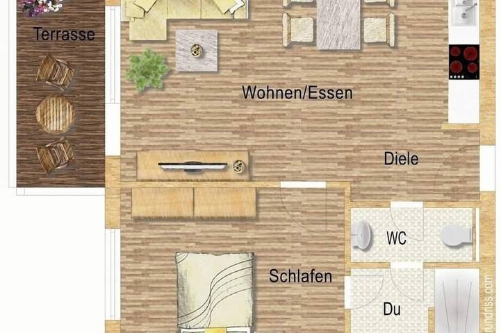 Ferienwohnung für 2 Personen, mit Balkon in Lierschied