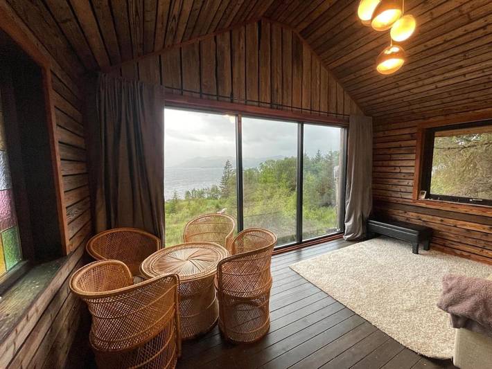 Chalet für 3 Personen, mit Balkon und Terrasse sowie Garten und Sauna in Åram