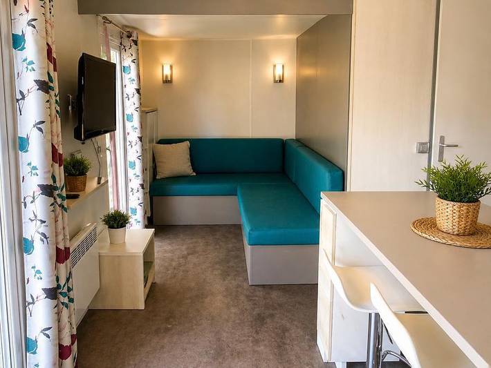 Camping Sites et Paysages - Camping de la Baie - Mobilheim 4 personen - Premium 2 ch. - Überdachte Terrasse - 30 m2 in Pendé, Abbeville und Umgebung