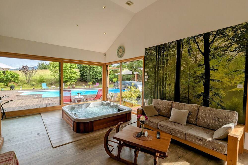 Spacious room with balcony and heated pool access in Anould, Saint-Dié-des-Vosges