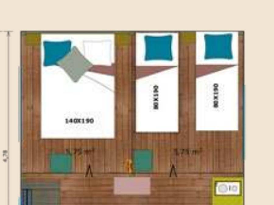 Camping Les Cyprès - Safaritent 5 personen - Tent 2ch. Genet (2023) 21m² + halfoverdekt terras 4/5 personen in Bretignolles-sur-Mer, Loiredal