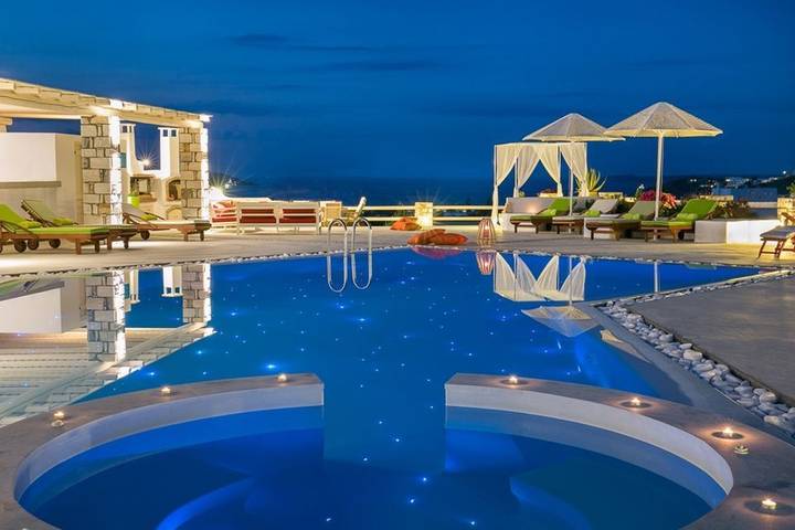 Villa pour 7 personnes, avec balcon et piscine ainsi que vue sur l’océan et jardin dans Paros - 4