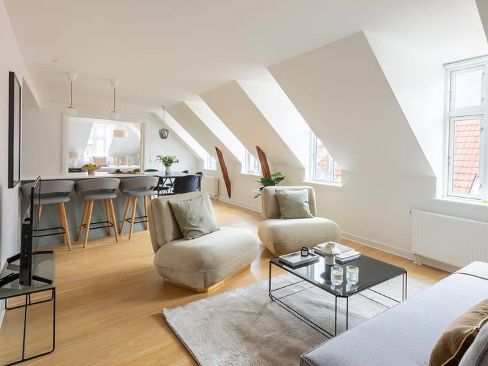 Appartement entier, Appartement de 6 à 2 chambres avec terrasse commune sur le toit in centre ville de Copenhague, Copenhague