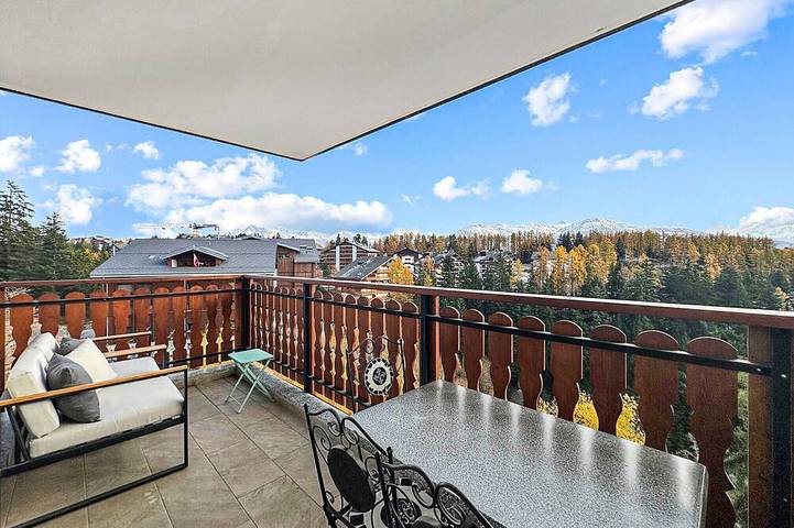 Chalet pour 6 personnes, avec balcon à Crans-Montana
