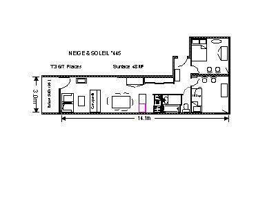 Ganze Wohnung, Résidence Neige et Soleil - 3-Zimmer-Appartment für 6 Personen (Ns445) in Gourette, Eaux-Bonnes