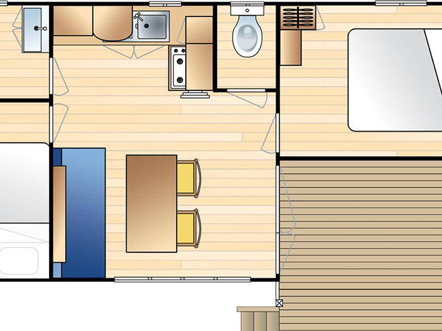 Camping les Sables d'argent - Mobile home 6 persons - 2 bedrooms - terrace in Soulac-sur-Mer, Lesparre-Médoc region