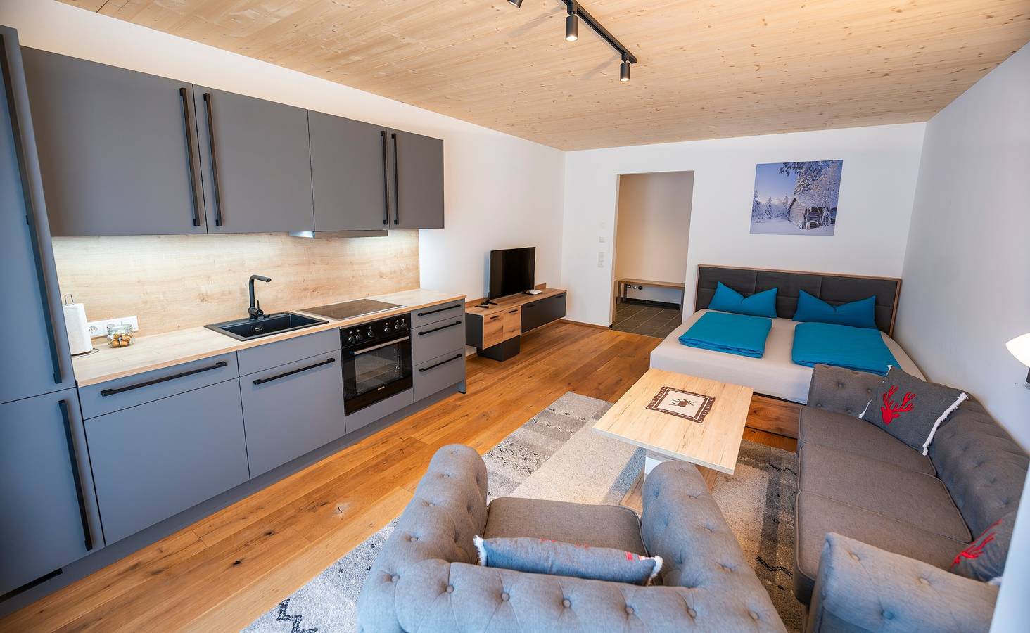 Studio entier, Appartement « Studio Mühle » avec vue sur la montagne et Wi-Fi in Scharnitz, Arnspitzgruppe