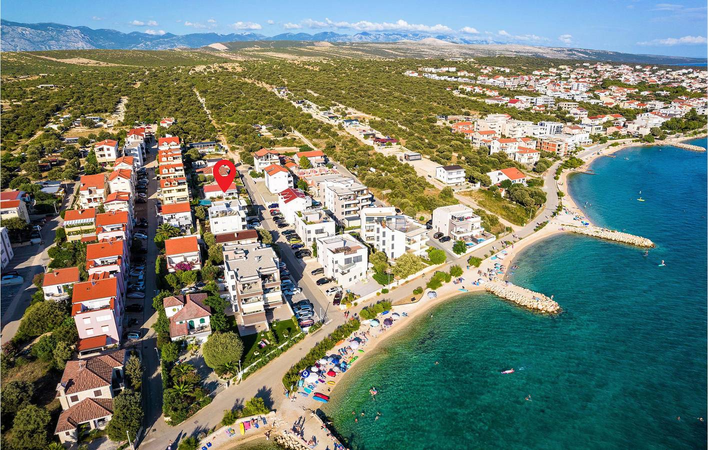 Cały apartament wypoczynkowy, Apartament wakacyjny dla 5 osób z taras in Mandre, Pag (Wyspa)