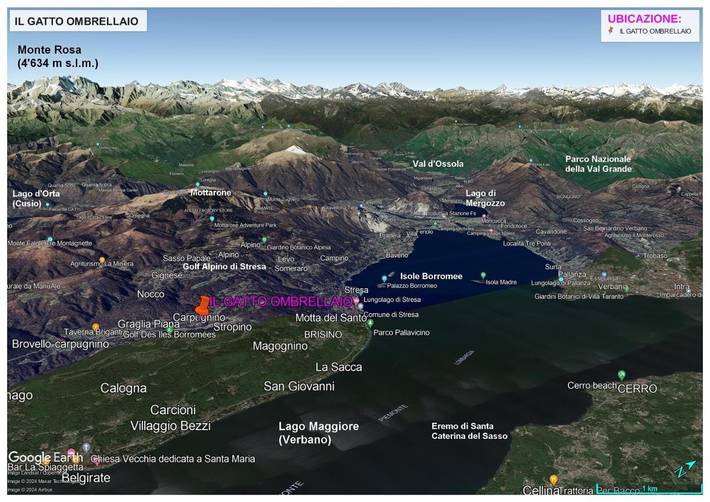 Location de vacances pour 5 personnes, avec vue et jardin à Brovello-Carpugnino - 2