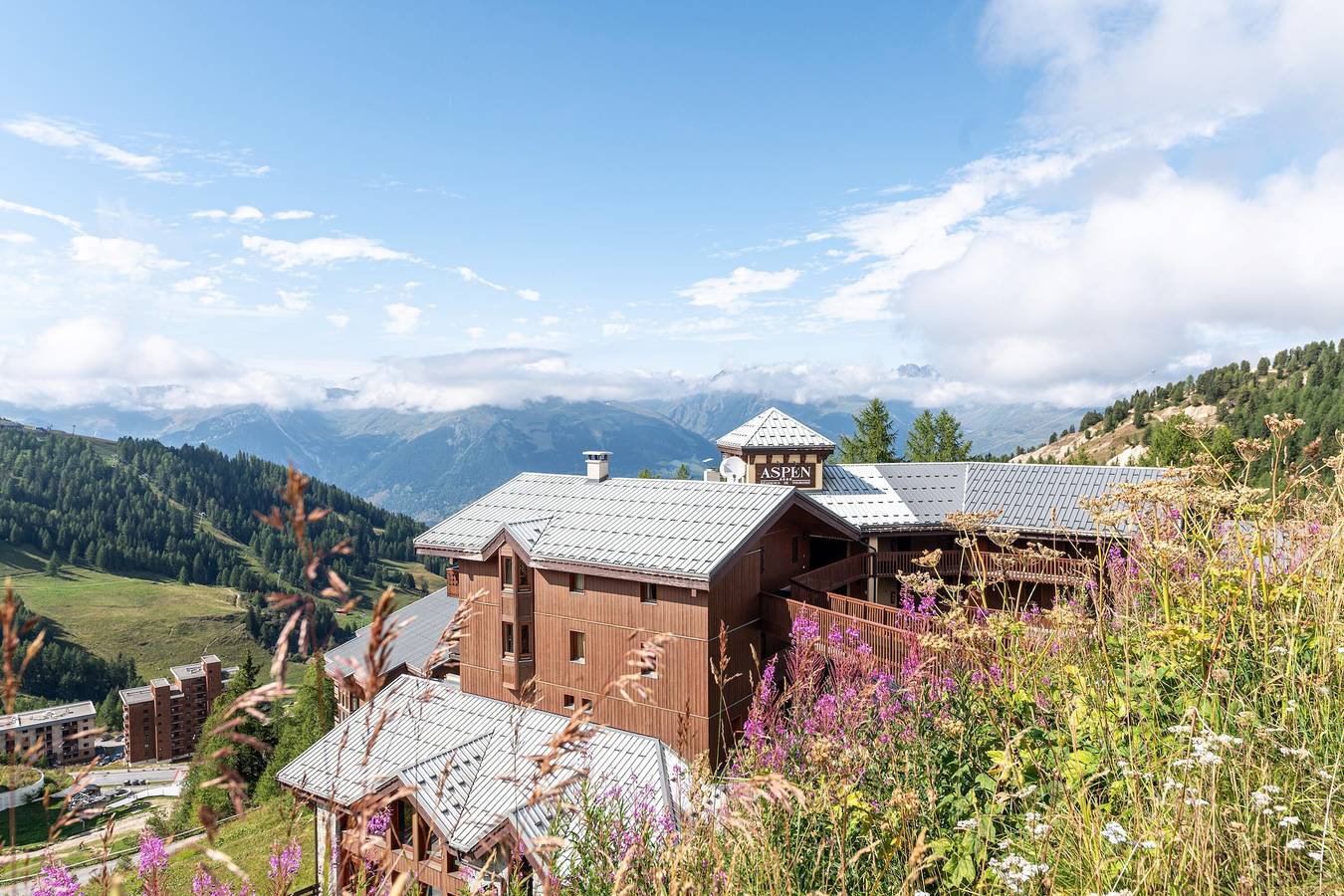 Ganze Wohnung, Appartement „Résidence Aspen“ in den Alpen mit Bergblick auf das Mont-Blanc-Massiv in Plagne Villages, La Plagne-Tarentaise